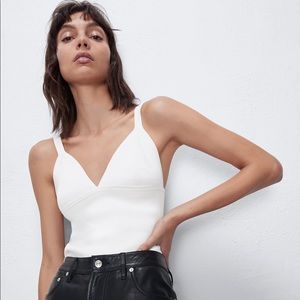 Zara Bralette Bandage Triangle Crop Top White